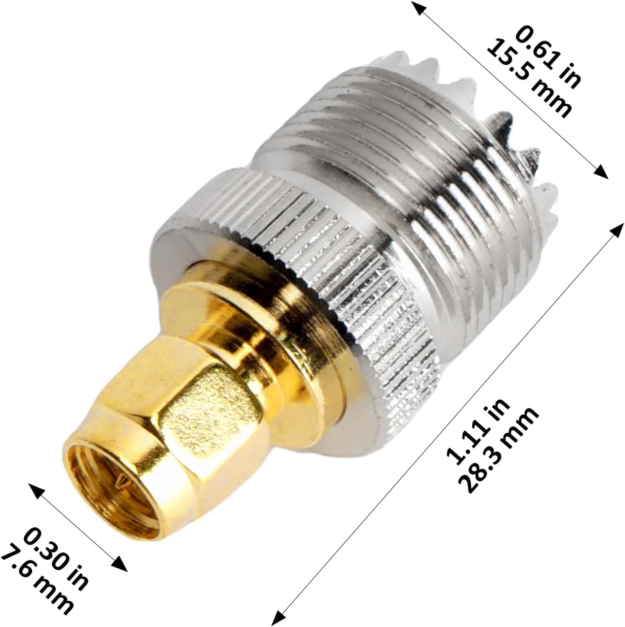 UHF female to SMA male adapter